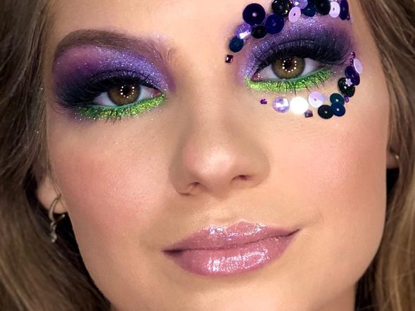 Make de carnaval feita pela maquiadora Jess Vieira por Divulgação