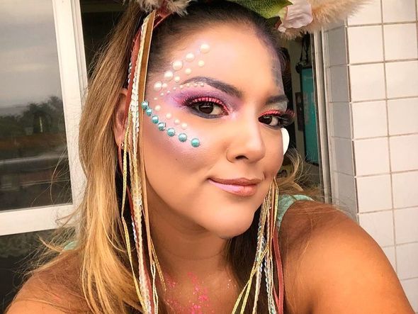 Make de carnaval feita por Bibiane Ferraz por Divulgação