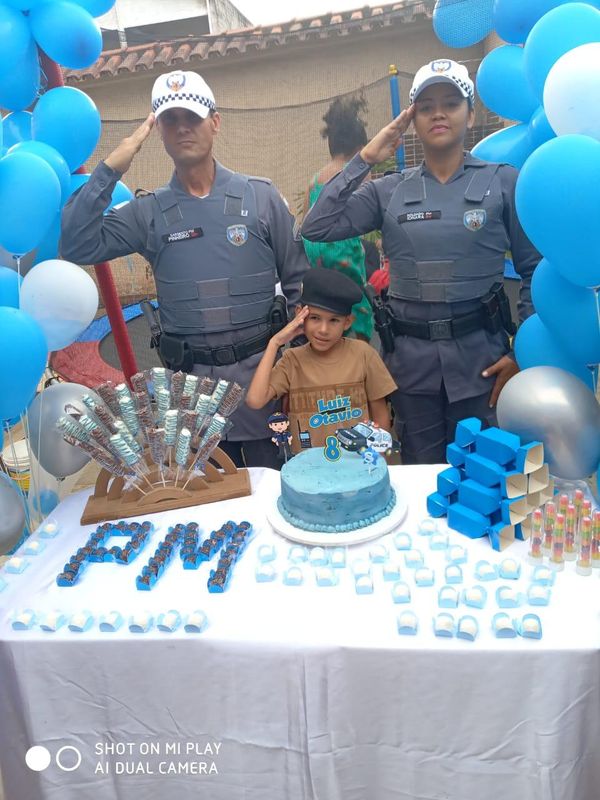 Festinha foi toda temática da PM por Divulgação | Polícia Militar
