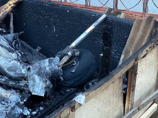 Área em que avião de pequeno porte caiu em Guarapari nesta quarta-feira (19) por Ascom | CBES