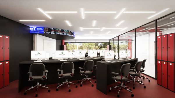 Perspectiva mostra como vai ficar o laboratório de finanças da Fucape em parceria com a Valor Investimentos. Crédito: OGA Arquitetura
