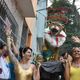 Diorgillis Henrique, 25, dentista, e Lucas Tofano, 25, cirurgião dentista, usaram a criatividade para produzir suas fantasias
