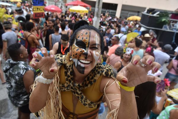 Por falar em amigos da onça, dá uma olhada nessa fantasia e onça com direito a maquiagem artística