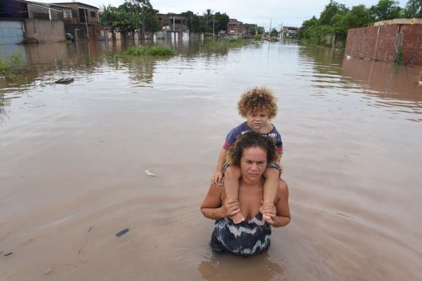 Inundação no bairro São Conrado, em Vila Velha, em 2020 