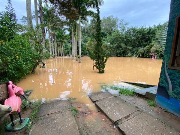 Zoológico de Marechal Floriano ficou completamente alagado após fortes chuvas por Divulgação / Zoo Park