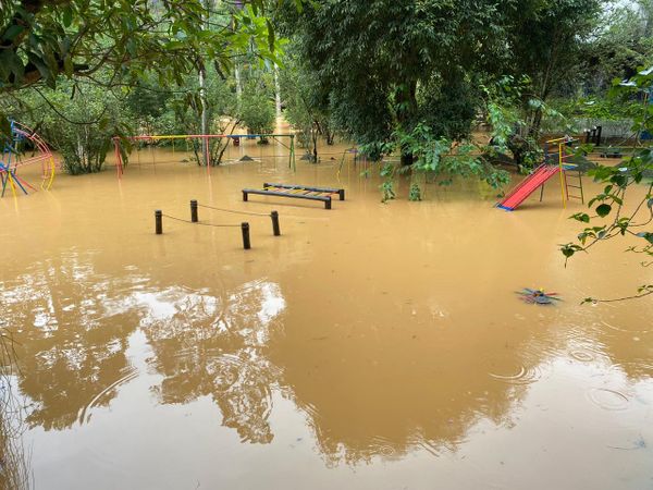 Zoológico de Marechal Floriano ficou completamente alagado após fortes chuvas por Divulgação / Zoo Park