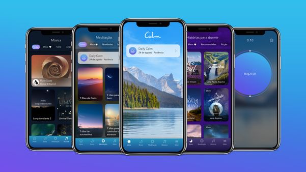 O app 'Calm' disponibilizou sua versão em português no ano passado.