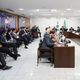 Presidente Jair Bolsonaro, ministros e parlamentares durante videoconferência com governadores da região Norte. Carlos Bolsonaro também participou