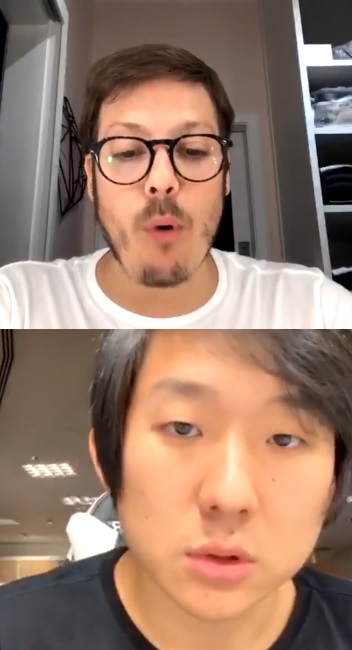 Fábio Porchat e Pyong em live no Instagram