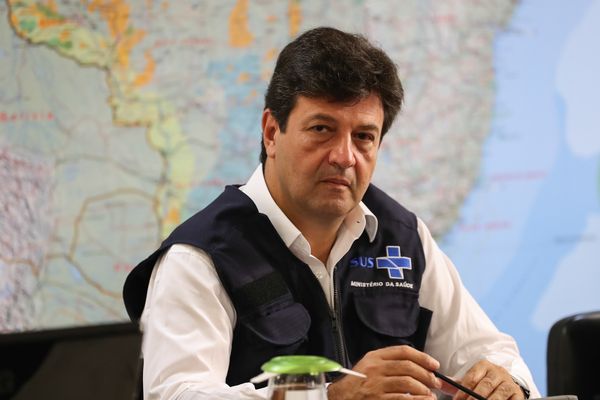  Ministro de Estado da Saúde, Luiz Henrique Mandetta durante Videoconferência com Governadores do Centro-Oeste. 