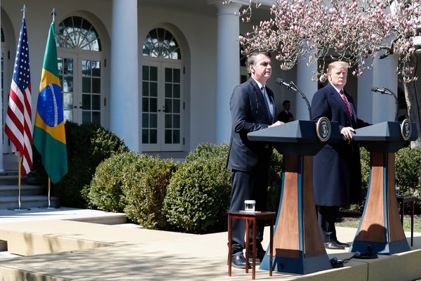 19/03/2019 - Washington, DC - EUA - Presidente da República Jair Bolsonaro responde perguntas da imprensa durante o encontro. por Alan Santos/PR/Flickr