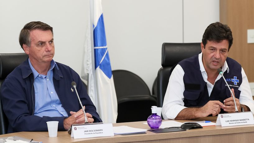 22/03/2020 - Brasília - Ministro de Estado da Saúde, Luiz Henrique Mandetta participando de videoconferência com a Frente Nacional de Prefeitos - FNP