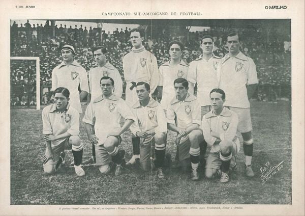 Seleção Brasileira conquistou a Copa América em 1919. A competição foi inicialmente marcada para 1918, mas acabou adiada por conta da Gripe Espanhola