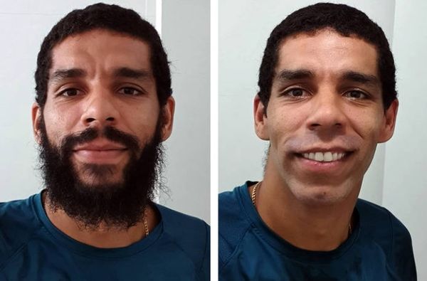 O jogador Wallace Leandro sem barba por Instagram/wallaceleandro08