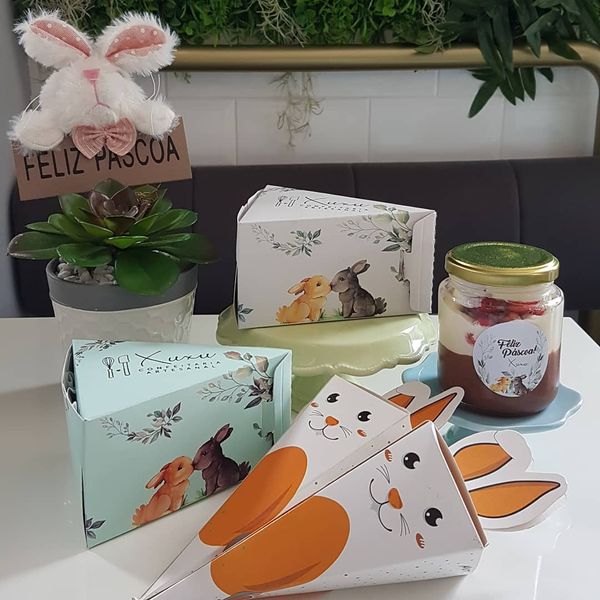Cones trufados no kit de presentes para a Páscoa da Xuxu Confeitaria por Reprodução/Instagram