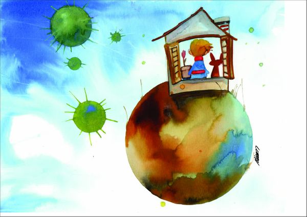 Cartum de Alisson Affonso coronavírus e Pequeno Príncipe por Alisson Affonso