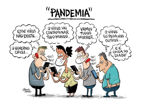 Cartum de Bruno Galvão coronavírus e as especulações  por Bruno Galvão