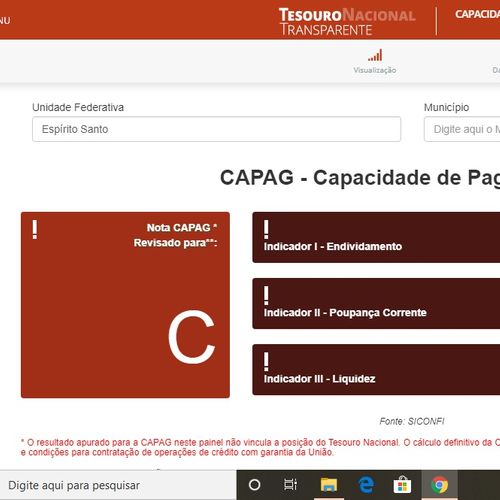 Supremo Tribunal Federal (STF) deu aval para o governo do Estado suspender a quitação de dívidas junto à União, mesmo assim, Tesouro Nacional revisou a capacidade de pagamento do ES, mudando a nota A para C