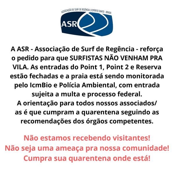Pedido de Associação de Surf de Regência