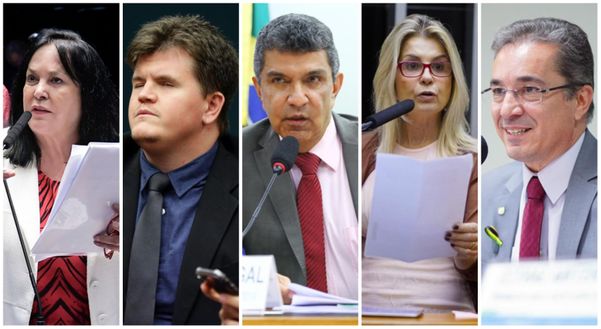 Senadora Rose de Freitas, deputados federais Felipe Rigoni, Sergio Vidigal, Soraya Manato e Ted Conti