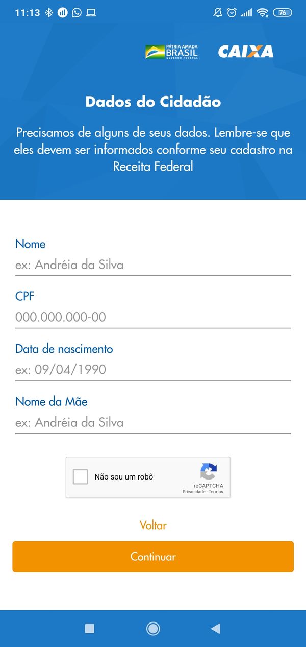 Site e aplicativo para fazer o cadastro e receber o benefício de R$ 600