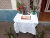 Muitas casas foram decoradas com bíblias e outros adereços religiosos para a procissão(Rogério Júnior)