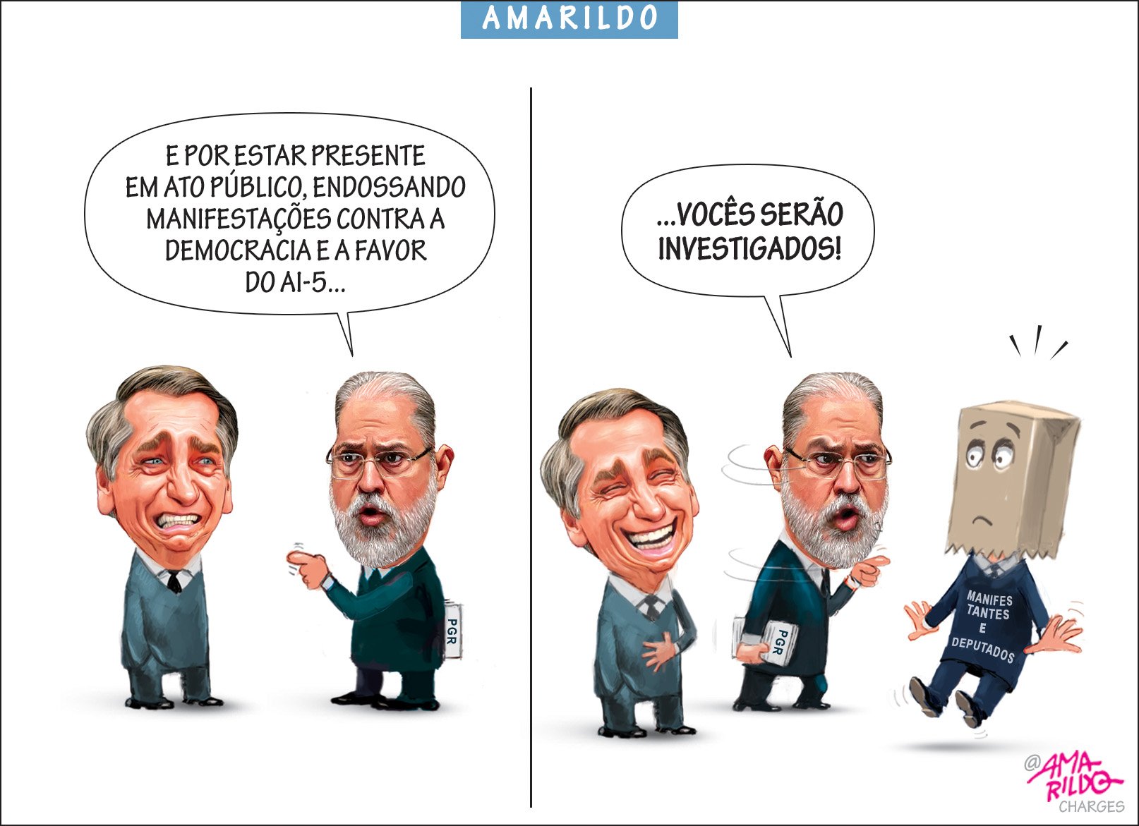 Charge do Amarildo Manifestações e investigações da PGR A Gazeta