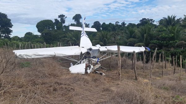 O avião caiu em propriedade rural de Jaguaré 