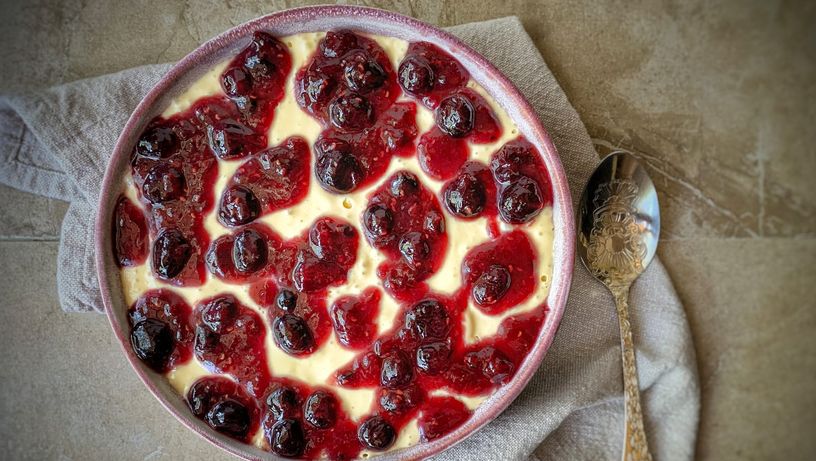 Musse de maracujá com frutas vermelhas da chef Joelma Celestrini