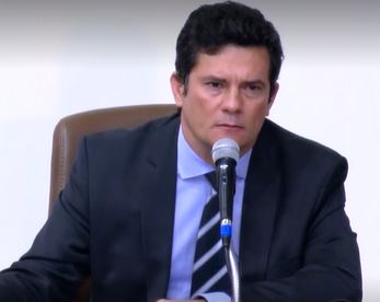 Então ministro da Justiça Sergio Moro em pronunciamento em que anunciou demissão