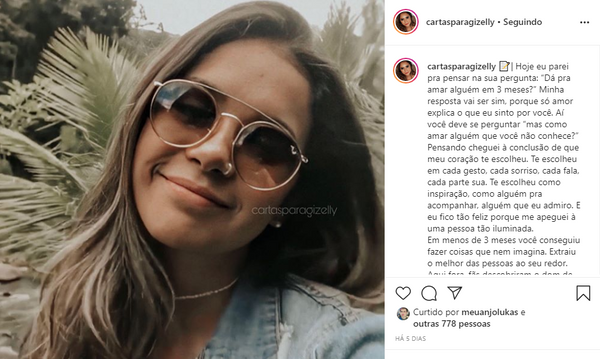 Fã escreve cartas para Gizelly no Instagram
