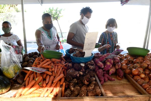 Movimento de clientes na feira livre do bairro Bento Ferreira, em Vitória, durante a pandemia de coronavírus por Carlos Alberto Silva