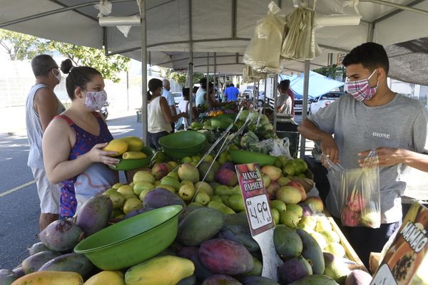 Movimento de clientes na feira livre do bairro Bento Ferreira, em Vitória, durante a pandemia de coronavírus por Carlos Alberto Silva