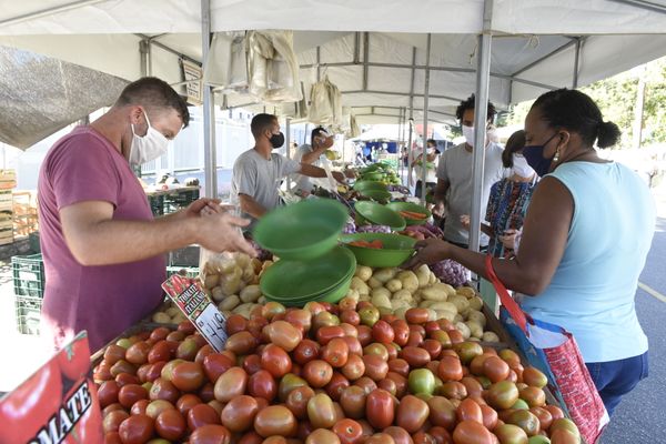 Movimento de clientes na feira livre do bairro Bento Ferreira, em Vitória, durante a pandemia de coronavírus por Carlos Alberto Silva