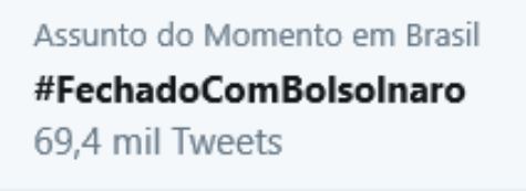 Hashtag pró-Bolsonaro com um 