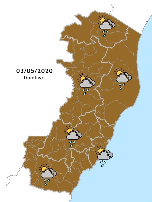 Previsão do tempo para este domingo no Espírito Santo