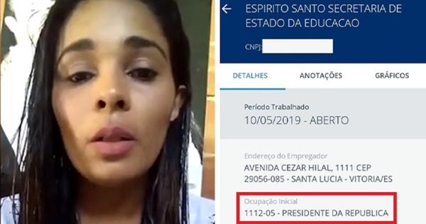 Adeyula Dias Barbosa Rodrigues, 31 anos, teve o pedido do auxílio emergencial negado por ter dois empregos em aberto, um deles de presidente da República, mas ela está desempregada. 