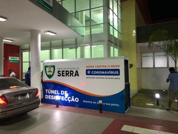 Túnel de desinfecção foi instalado nas UPA's e Terminais de Serra