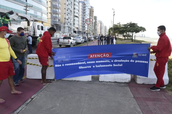 Instalação de barreiras na orla de Vila Velha para ampliação do índice de isolamento social por Carlos Alberto Silva