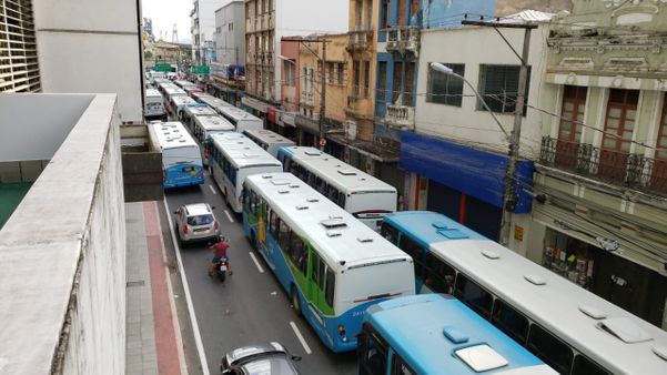 Protesto de rodoviários no Centro de Vitória