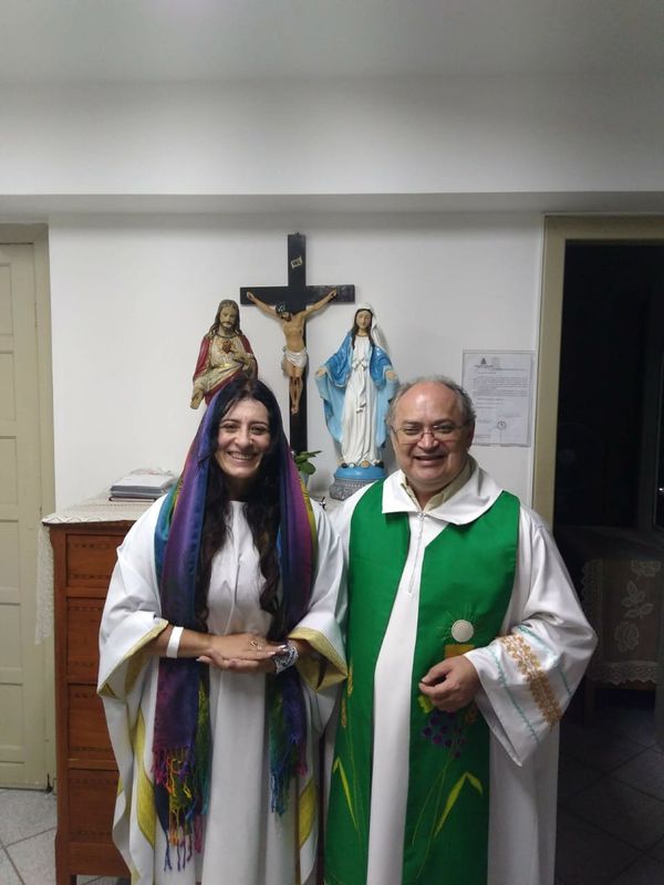 Frei Raimundo Nonato, que atuou na Igreja Santa Rita, e Leopoldina Freitas