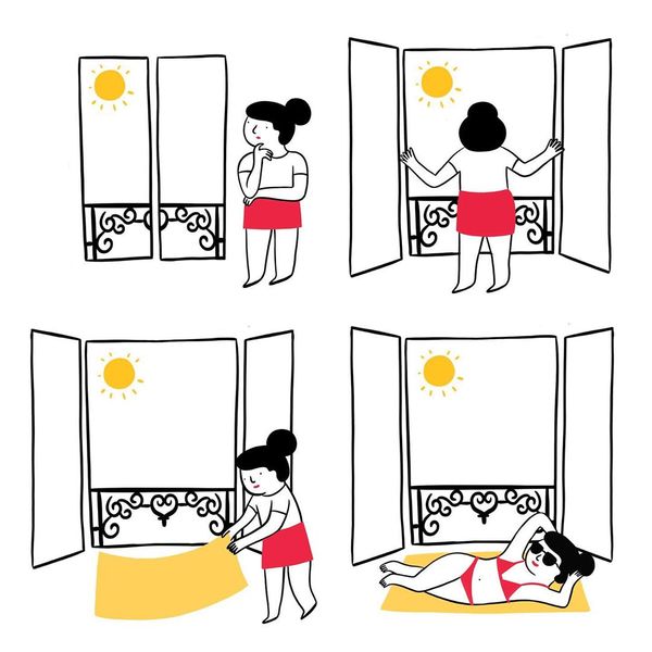Tomar sol na janela é um hábito essencial neste período.