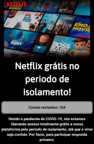 Golpe usando nome da Netflix pede dados pessoais dos clientes