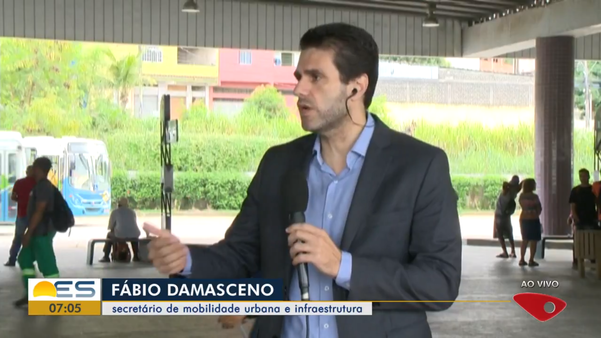 Secretário de Mobilidade Urbana e Infraestrutura, Fábio Damasceno, em entrevista à TV Gazeta em 01/04/2020