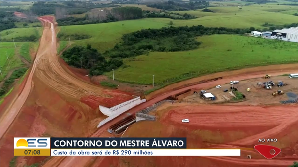 Imagens de drone mostram obras no Contorno do Mestre Álvaro, na Serra. Serviço de terraplanagem está avançado - 19/05/2020