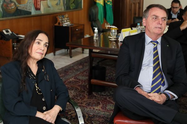 Regina Duarte, Secretária Especial da Cultura, e o presidente Jair Bolsonaro