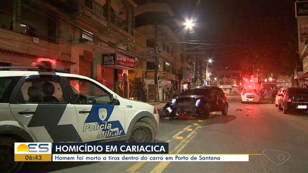 Homem foi morto a tiros enquanto dirigia em rua do bairro Porto de Santana, em Cariacica, neste domingo (24)