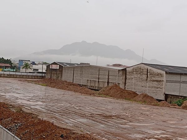 Morro do Mestre Álvaro encoberto pela neblina na manhã desta segunda-feira (25), na Serra