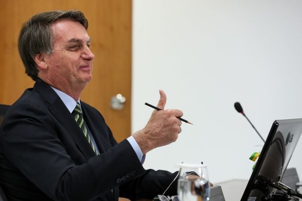 Presidente da República, Jair Bolsonaro, participa por videoconferência