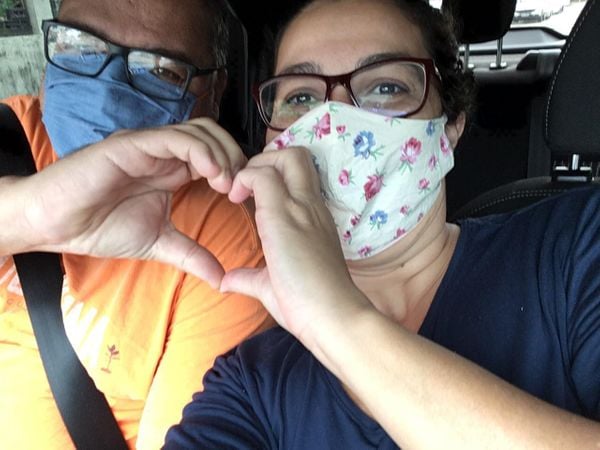 Tenente-coronel da Polícia Militar, Rogério Fernandes Lima, e a esposa, a enfermeira do Samu, Flora Emília Lima, ambos contaminados pelo novo coronavírus